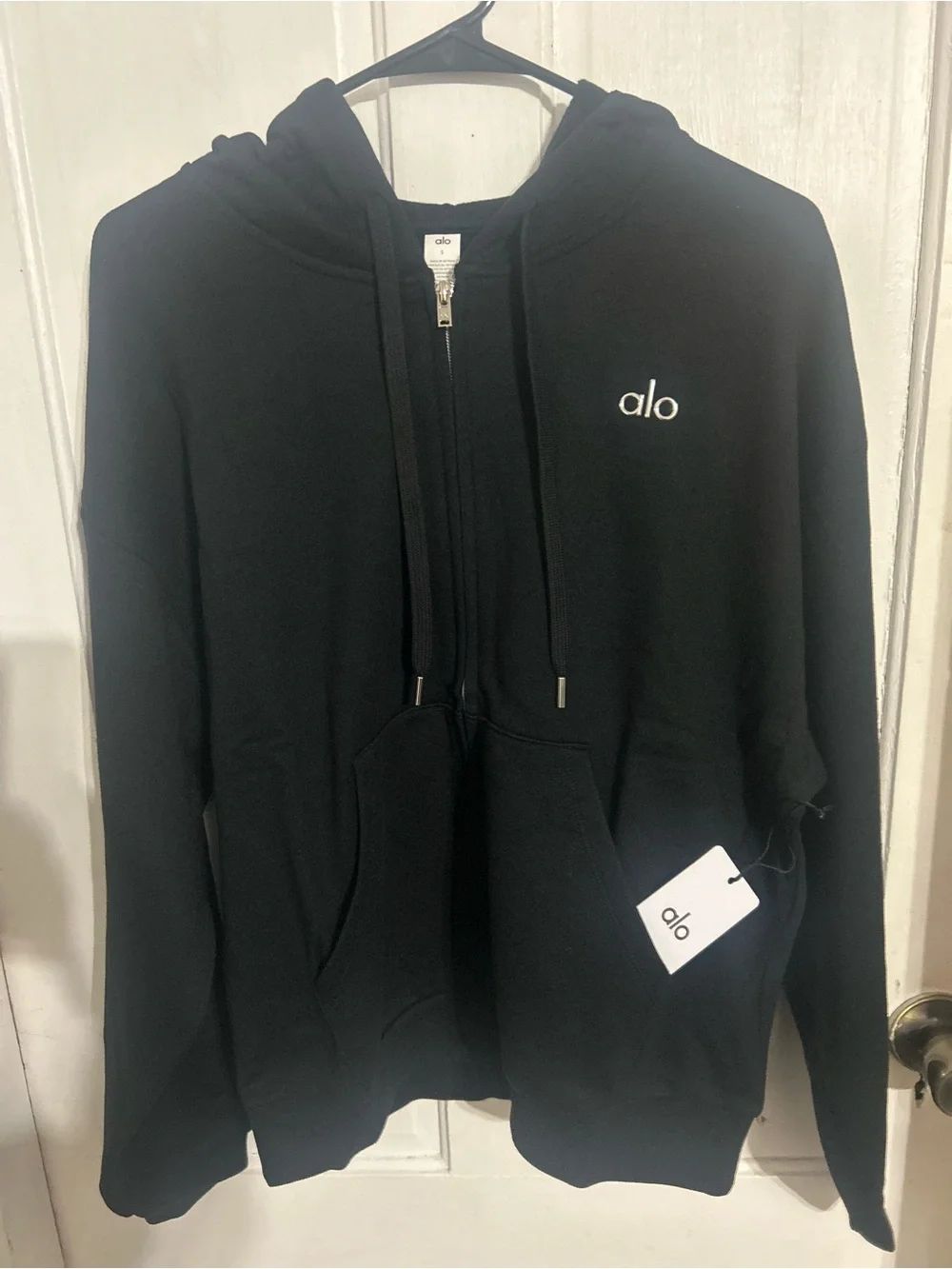 ALO Yoga Men's Black Full-Zip Hoodie Sweatshirt